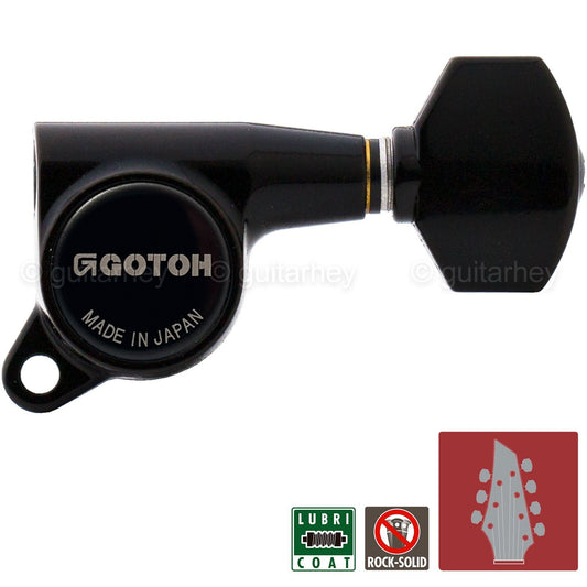 NEW Gotoh SG381-07 7-String SET L3+R4 Set Tuners w/ SMALL Buttons 3x4 - BLACK