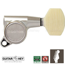 Load image into Gallery viewer, NEW Gotoh SG381-M07 Sealed 6 in Line Mini Guitar Tuners Set IVORY 16:1 - NICKEL