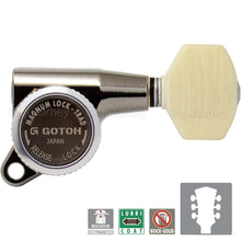 Load image into Gallery viewer, NEW Gotoh SG381-M07 MGT MAGNUM LOCKING TRAD IVORY Buttons Set 3x3 - COSMO BLACK
