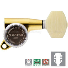 Carregar imagem no visualizador da galeria, NEW Gotoh SG381-M07 MGT MAGNUM LOCKING TRAD IVORY Buttons Keys Set 3x3 - GOLD