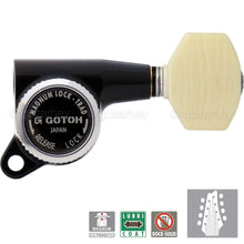 Load image into Gallery viewer, NEW Gotoh SG381-M07 MGT Locking Tuners Ivory Buttons 8-String Set 4x4 - BLACK