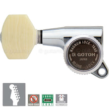 Load image into Gallery viewer, NEW Gotoh SG381-M07 MGT 6 in Line Set Locking IVORY Buttons LEFT-HANDED - CHROME