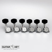 Carregar imagem no visualizador da galeria, NEW Gotoh SG381-EN07 MG Locking Tuners 6-In-Line Keys w/ EBONY Buttons - CHROME