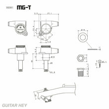 Load image into Gallery viewer, NEW Gotoh SG381-07 L3+R4 MGT Locking Tuners 7-String Small Keys 3x4, COSMO BLACK