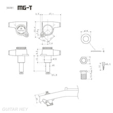 Load image into Gallery viewer, NEW Gotoh SG381-05P1 MGT Locking Keys w/ OVAL PEARLOID Buttons Set 3x3 - CHROME