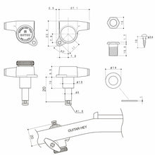 Load image into Gallery viewer, NEW Gotoh SG381-P7 MGT 6 in Line NON-STAGGERED Set Locking Tuners - GOLD