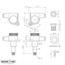 Load image into Gallery viewer, NEW Gotoh SG381-07 MGT 8-STRING In-Line Set Locking Tuners Lefty/Reverse - BLACK