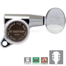 Load image into Gallery viewer, NEW Gotoh SG381-05 MGT MAGNUM LOCKING TRAD OVAL SM Buttons Keys Set 3x3 - CHROME