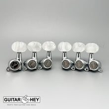 Load image into Gallery viewer, NEW Gotoh SG381-P1 MGT Locking Tuners L3+R3 LARGE PEARLOID Buttons 3x3 - CHROME
