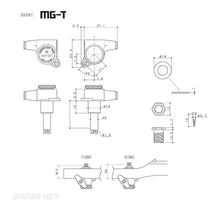 Load image into Gallery viewer, NEW Gotoh SG381-M07 MGT 6 in Line Set Locking IVORY Buttons LEFT-HANDED - BLACK