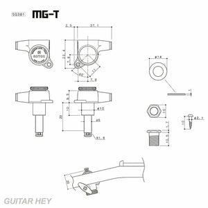 NEW Gotoh SG381-07 MGT 6 In-Line Set Non-Staggered Locking LEFT-HANDED - CHROME