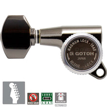 Load image into Gallery viewer, Gotoh SG381-07 MGT 6 In-Line Set MAGNUM Locking LEFT-HANDED - COSMO BLACK