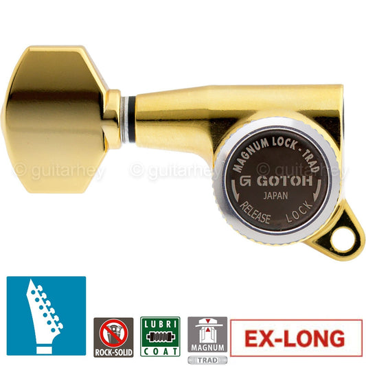 NEW Gotoh SG381-07 MGT LOCKING Set 6 in line ESP/LTD Staggered TREBLE SIDE, GOLD