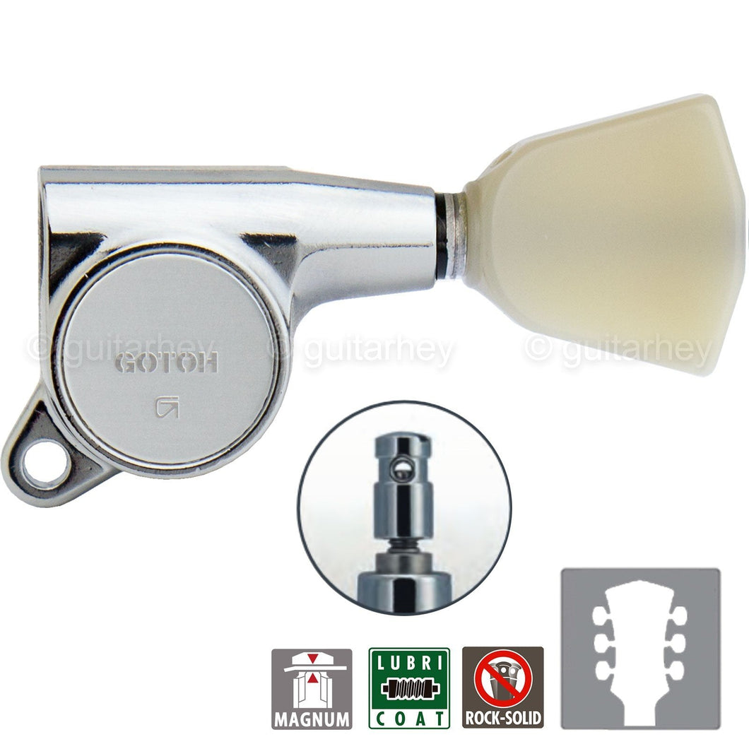 NEW Gotoh SG381-P4N MG Locking Tuners KEYSTONE Buttons Tuning Keys 3x3 - CHROME