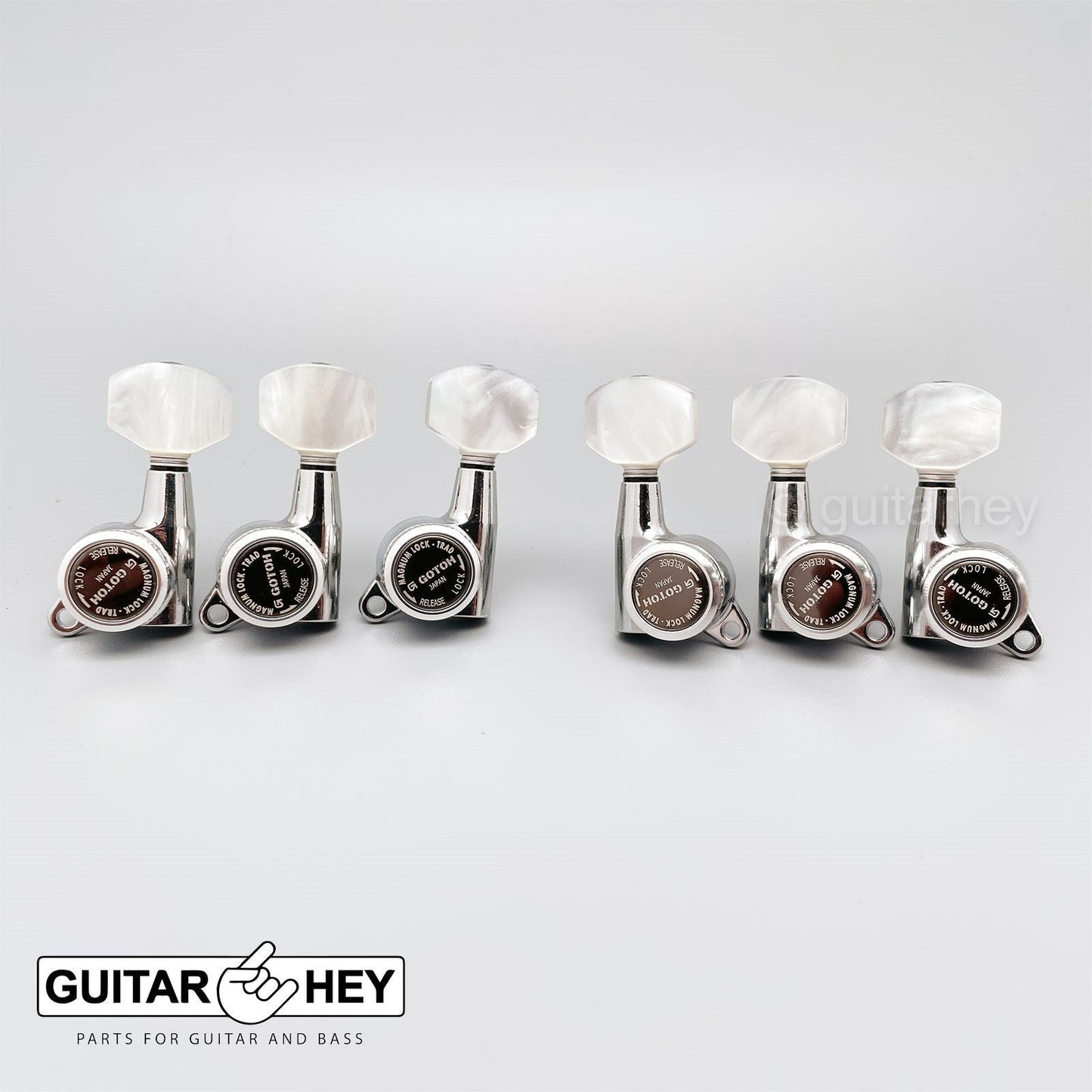 NEW Gotoh SG381 MGT PEARLOID Small Buttons MAGNUM LOCKING TRAD Set 3X3 - CHROME