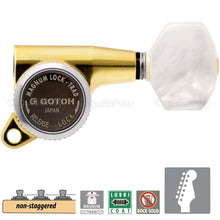 Load image into Gallery viewer, NEW Gotoh SG381-P7 MGT 6 in Line NON-STAGGERED Set Locking Tuners - GOLD