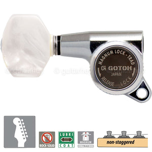 NEW Gotoh SG381-P7 MGT 6 in Line NON-STAGGERED Locking Tuners LEFT-HANDED CHROME
