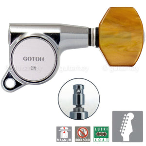 NEW Gotoh SG381-P8 MG Magnum Locking Set 6 in line Tuners Keys - CHROME