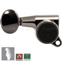 Load image into Gallery viewer, NEW Gotoh SG381-05 Set 6 in line Mini Tuners w/ screws LEFT HANDED - COSMO BLACK