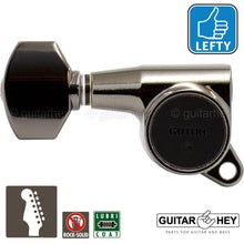 Load image into Gallery viewer, NEW Gotoh SG381-07 Set 6 in line w/ SMALL Buttons LEFT HANDED - COSMO BLACK