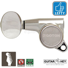 Carregar imagem no visualizador da galeria, NEW Gotoh SG381-05 Guitar Tuners 6 in Line Mini Set LEFT-HANDED - NICKEL