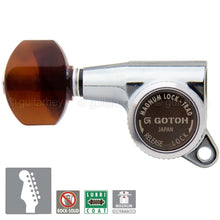 Load image into Gallery viewer, Gotoh SG381 MGT 6 In-Line Set MAGNUM Locking TORTOISE Keys LEFT-HANDED - CHROME