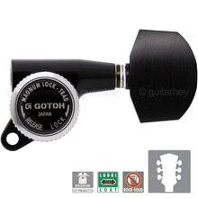Load image into Gallery viewer, NEW Gotoh SG381-EN01 MGT Locking Tuners L3+R3 w/ Large EBONY Buttons 3x3 - BLACK