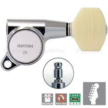 Load image into Gallery viewer, NEW Gotoh SG381-M07 MG Magnum Locking Set 6 In-Line w/ Ivory Buttons - CHROME