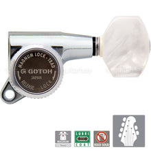 Load image into Gallery viewer, NEW Gotoh SG381-P7 MGT L4+R2 Set Mini Locking Tuners PEARL Buttons 4x2 - CHROME
