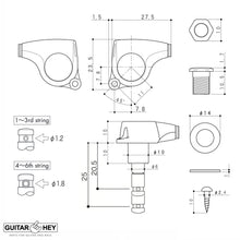 Load image into Gallery viewer, NEW Gotoh SGL510Z-L5 HAPM Locking Tuners Adj. Height, 1:21 Gear Ratio 3x3 - GOLD