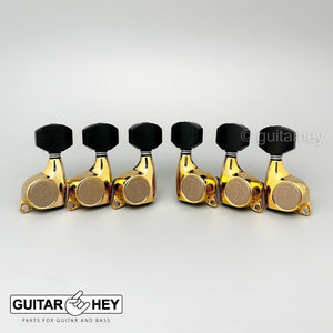 NEW Gotoh SGL510Z-EN07 L3+R3 Tuners Set EBONY Buttons 1:21 Gear Ratio 3x3 - GOLD