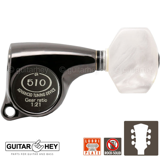 NEW Gotoh SGL510Z-P7 L3+R3 Premium Tuners 1:21 Gear Ratio 3x3 - COSMO BLACK
