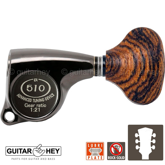 NEW Gotoh SGL510Z-RL5 L3+R3 Premium Tuners 1:21 Gear Ratio 3x3 - COSMO BLACK
