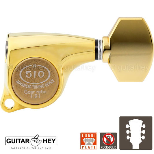 NEW Gotoh SGL510Z-A07 L3+R3 Tuners Set ALUMINUM Buttons 1:21 Ratio, 3x3 - GOLD