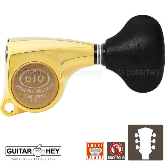NEW Gotoh SGL510Z-EL5 L3+R3 Set Premium Tuners 1:21 Gear Ratio, 3x3 - GOLD