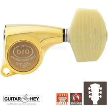 Load image into Gallery viewer, NEW Gotoh SGL510Z-M01 L3+R3 Tuners Set IVORY Buttons 1:21 Gear Ratio 3x3 - GOLD