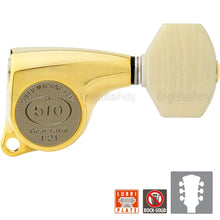 Load image into Gallery viewer, NEW Gotoh SGL510Z-M07 L3+R3 Tuners Set Ivory Buttons 1:21 Gear Ratio, 3x3 - GOLD