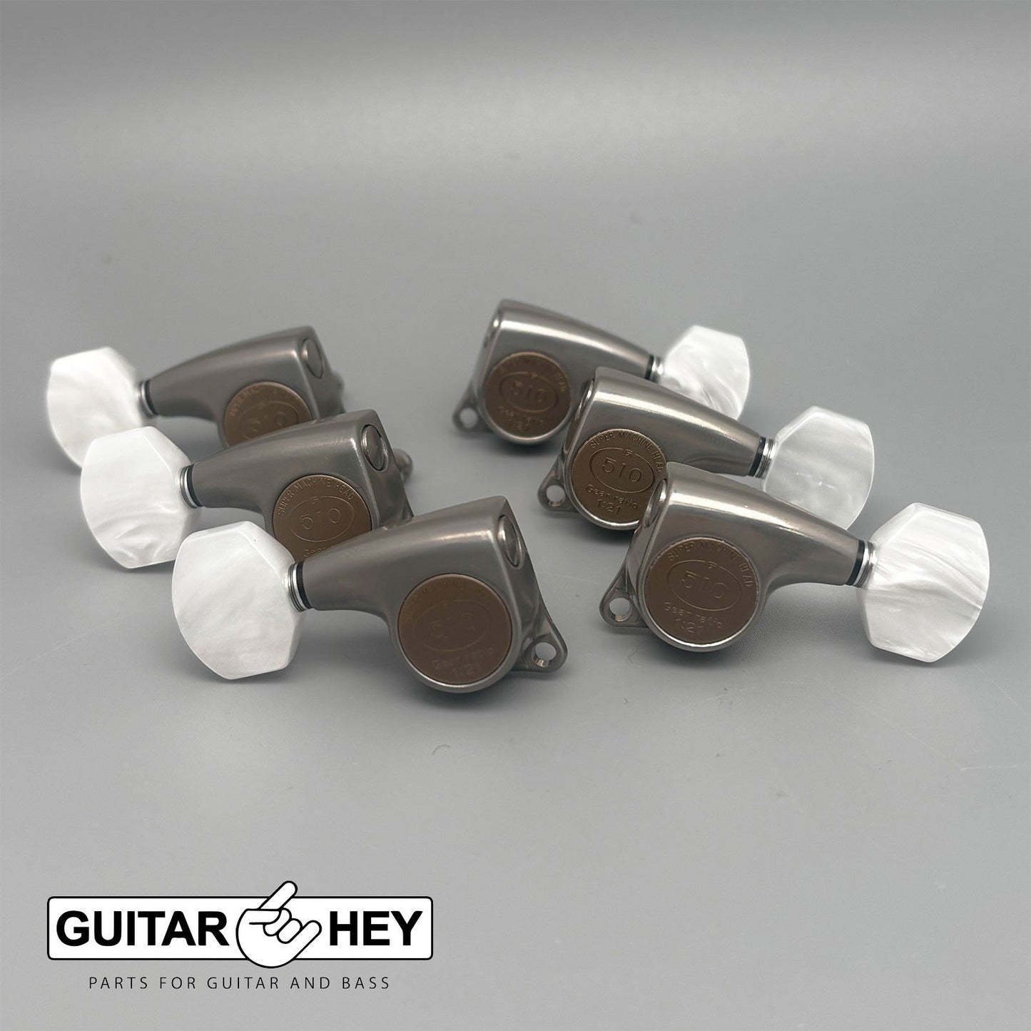 NEW Gotoh SGL510Z-P7 Tuning Keys Set 1:21 Ratio 3x3 - ANTIQUE X-FINISH NICKEL