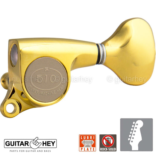 NEW Gotoh SGS510-S5 Super Machine Heads 6-in-Line Tuners Set Made in Japan- GOLD