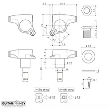 Load image into Gallery viewer, NEW Gotoh SGS510Z-S5 MG Tuners LOCKING Tuning Keys DSL w/ screws 3x3 - CHROME