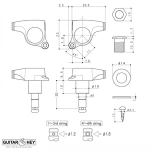 NEW Gotoh SGS510Z-S5 MG Tuners LOCKING Tuning Keys DSL w/ screws 3x3 - CHROME