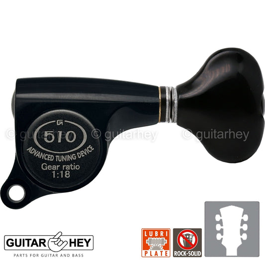 NEW Gotoh SGS510Z-S5 L3+R3 Set Mini Tuners Small Buttons 1:18 Ratio 3x3 - BLACK