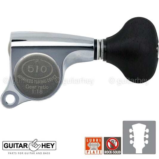 NEW Gotoh SGS510Z-ES5 L3+R3 Set Mini Tuners Super Machine 1:18 Ratio 3x3 CHROME