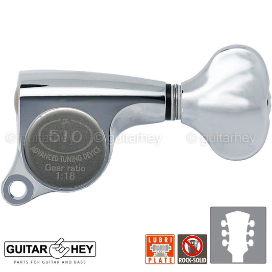 NEW Gotoh SGS510Z-S5 L3+R3 Set Mini Tuners Small Buttons 1:18 Ratio 3x3 - CHROME
