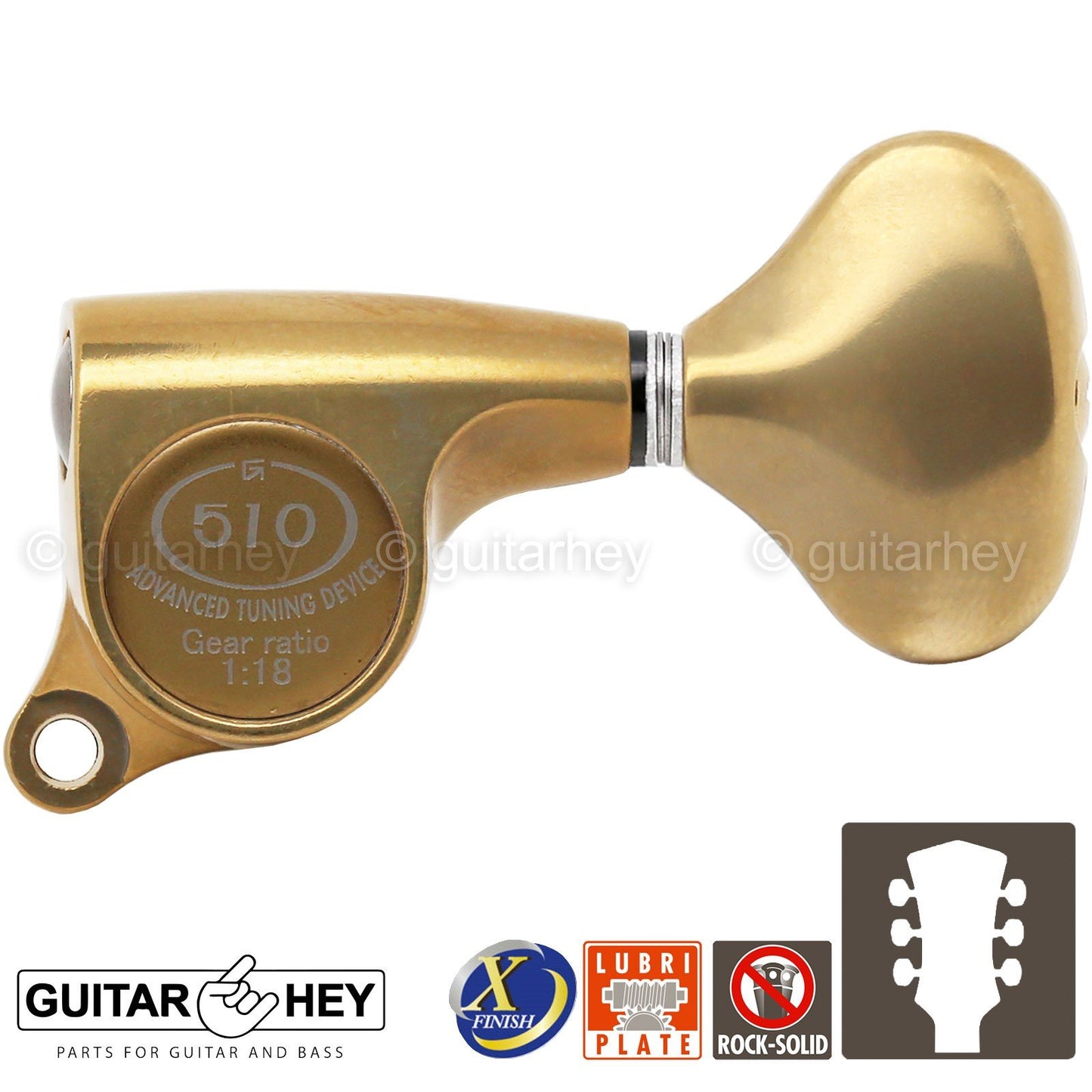 NEW Gotoh SGS510Z-L5 L3+R3 Set Mini Tuners 1:18 Ratio 3x3 - ANTIQUE X-GOLD
