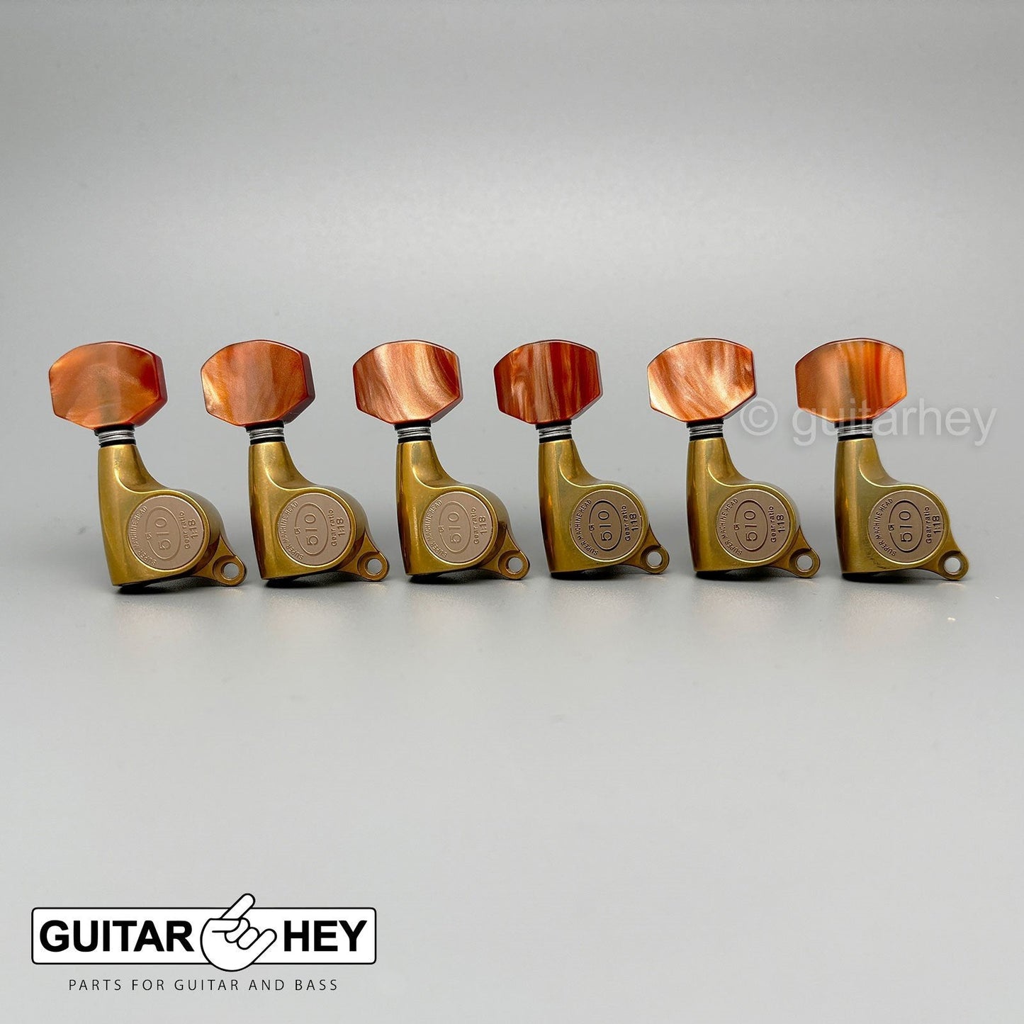 NEW Gotoh SGS510Z-P8 6 in Line Set Mini Tuners Small AMBER Buttons 18:1 - X-GOLD