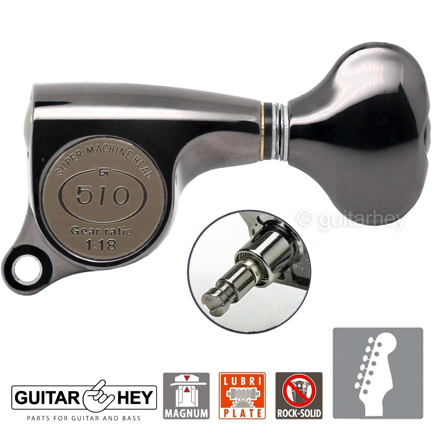 NEW Gotoh SGS510Z-S5 MG Set L6 MAGNUM LOCK DSL w/ screws 1:18 Ratio- COSMO BLACK