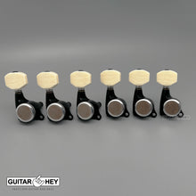 Load image into Gallery viewer, NEW Gotoh SGS510Z-M07 MGT 6 in line Locking Tuners Set w/ Ivory Buttons - BLACK