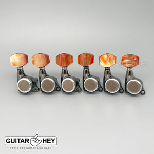 NEW Gotoh SGS510Z-P8 MGT 6 in line Set LOCKING w/ AMBER Buttons - COSMO BLACK