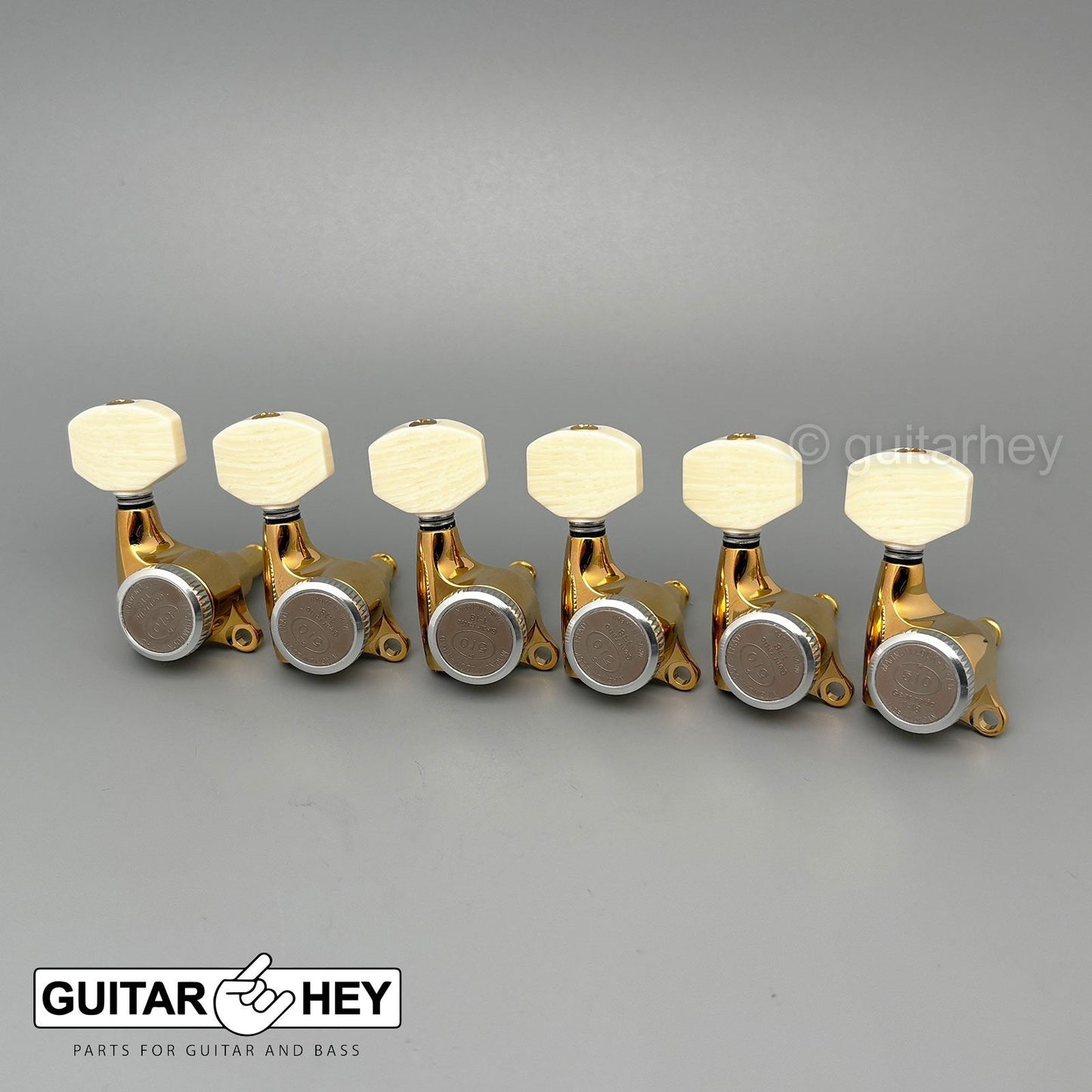NEW Gotoh SGS510Z-M07 MGT 6 in line Locking Tuners Set w/ Ivory Buttons - GOLD